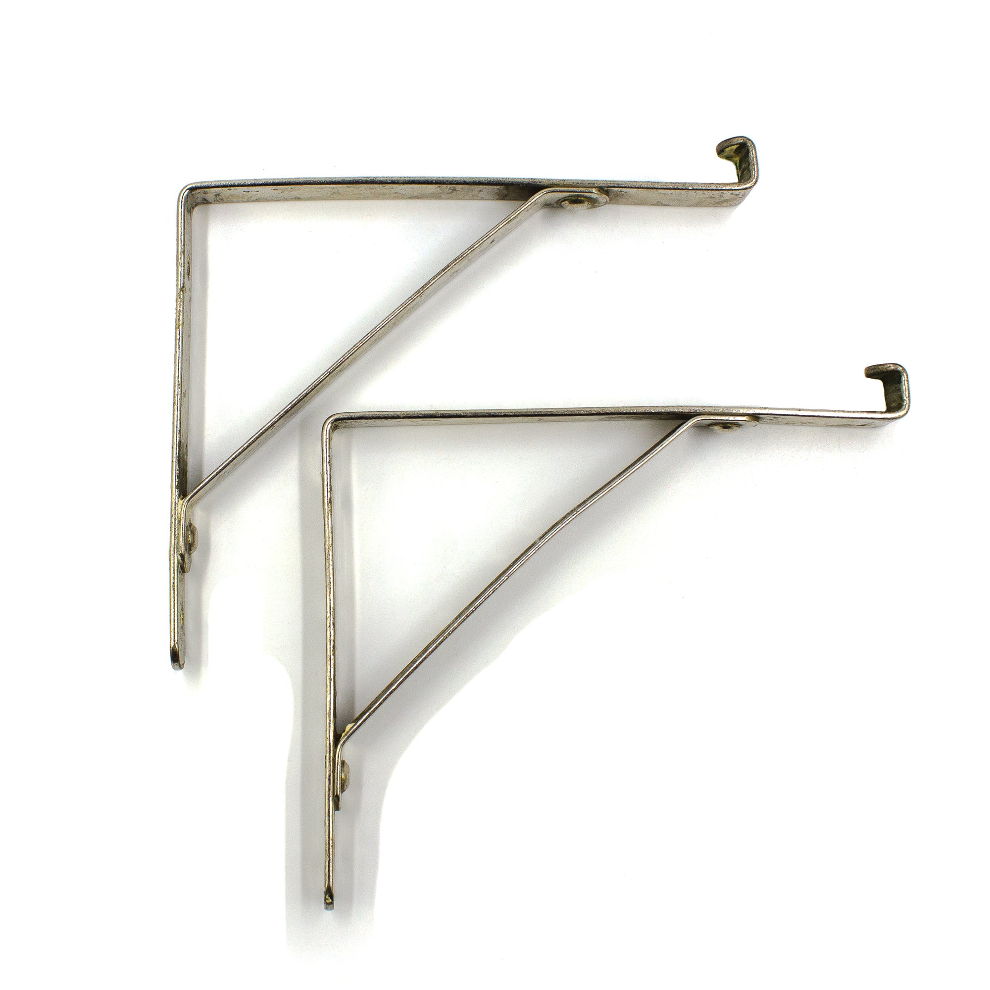 Simple Early Mid-Century Bathroom Glass Shelf Brackets