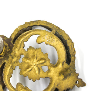 Large Floral Brass Ring Pulls