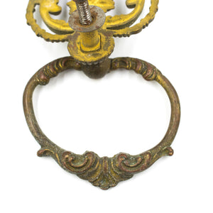 Large Floral Brass Ring Pulls