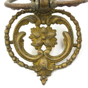 Large Floral Brass Ring Pulls