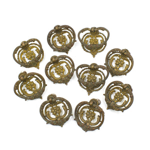 Large Floral Brass Ring Pulls