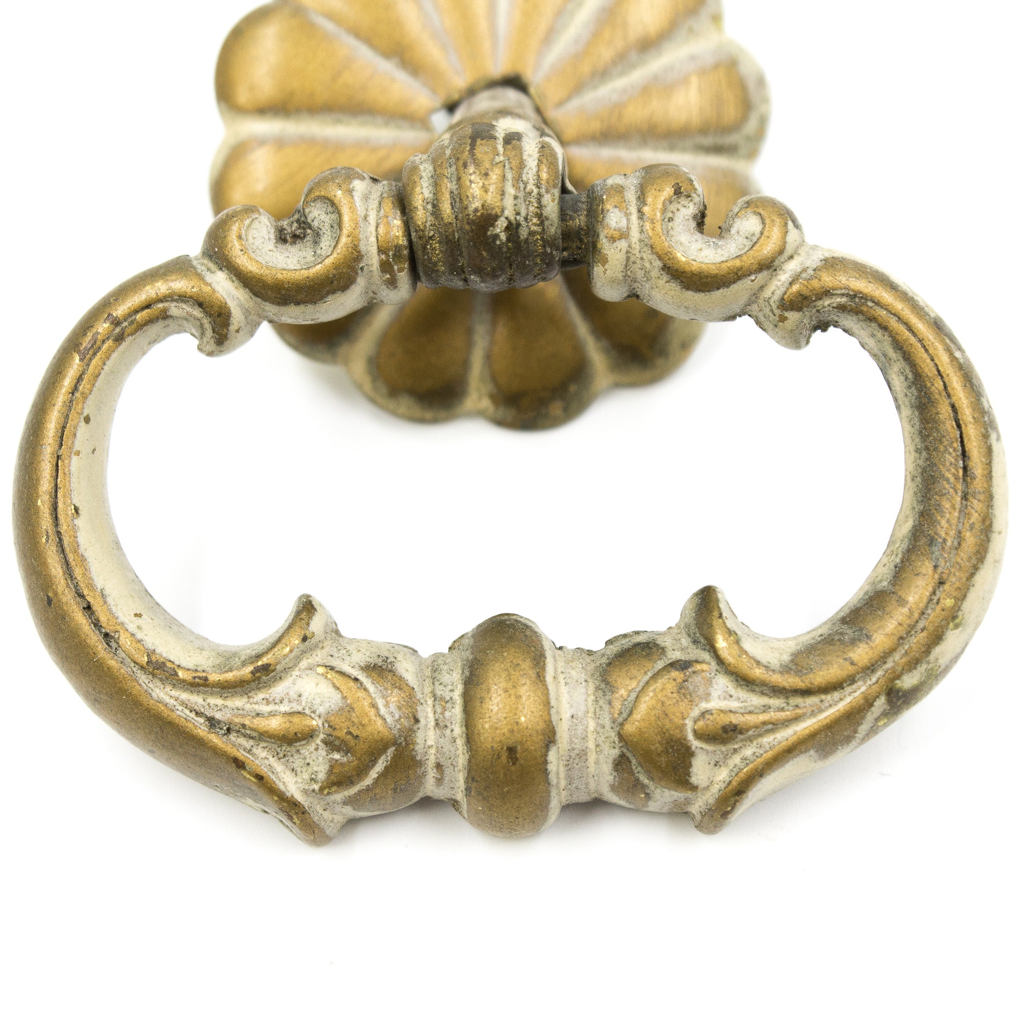 this is a picture of the ring on an antique victorian bronze ring pull