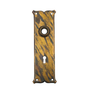 this is a vintage 1920s striped japanned escutcheon