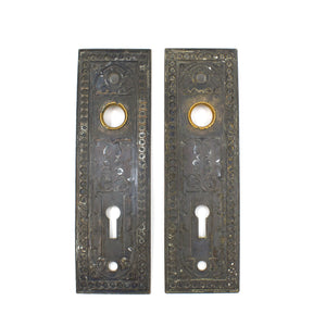 this is a picture of the backs of a pair of antique victorian escutcheons