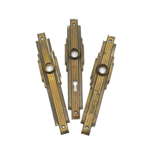 this is a set of three vintage mid century art deco escutcheons