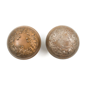 this is a pair of two antique corbin door knobs 