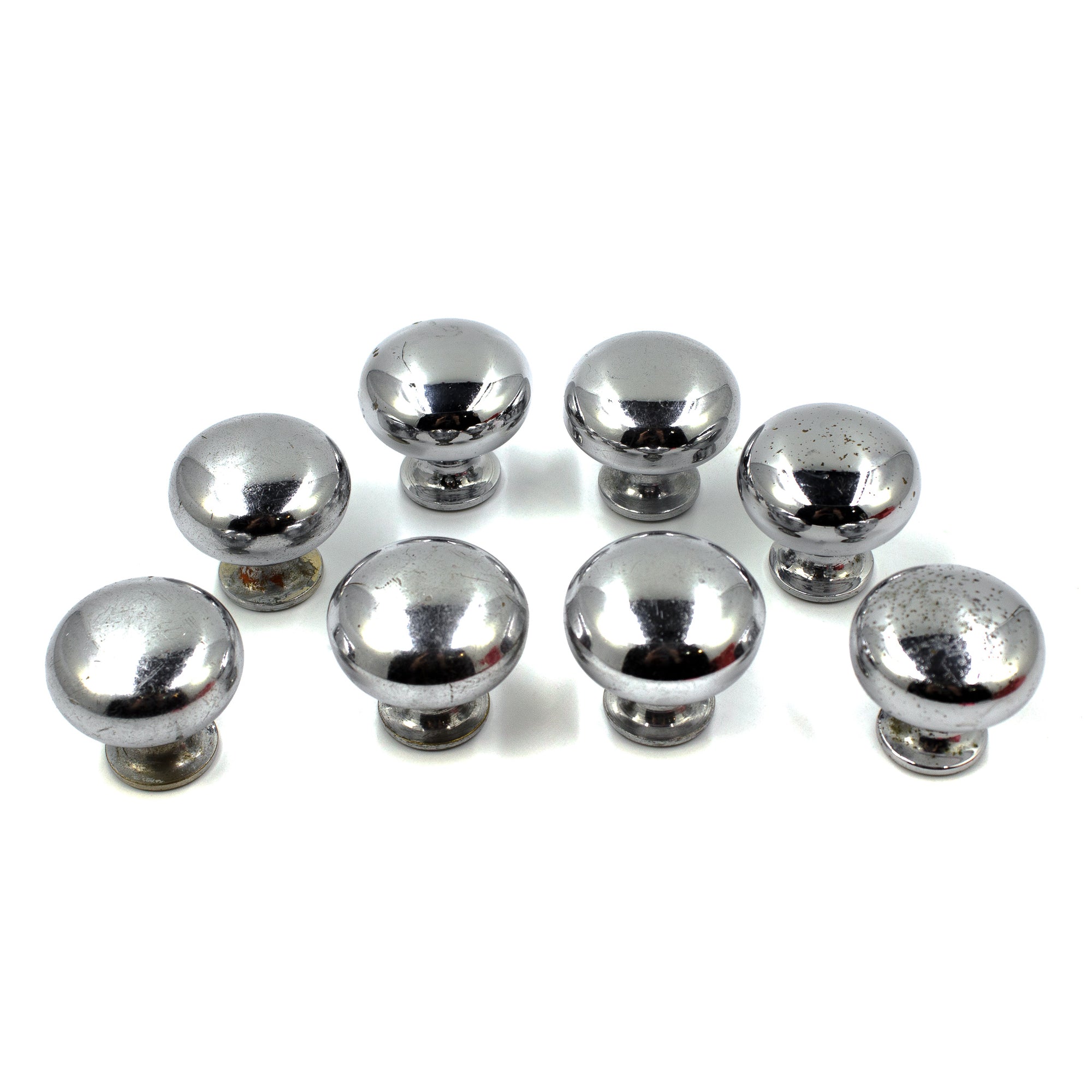 Chrome 1940's Late Deco Cabinet Knobs