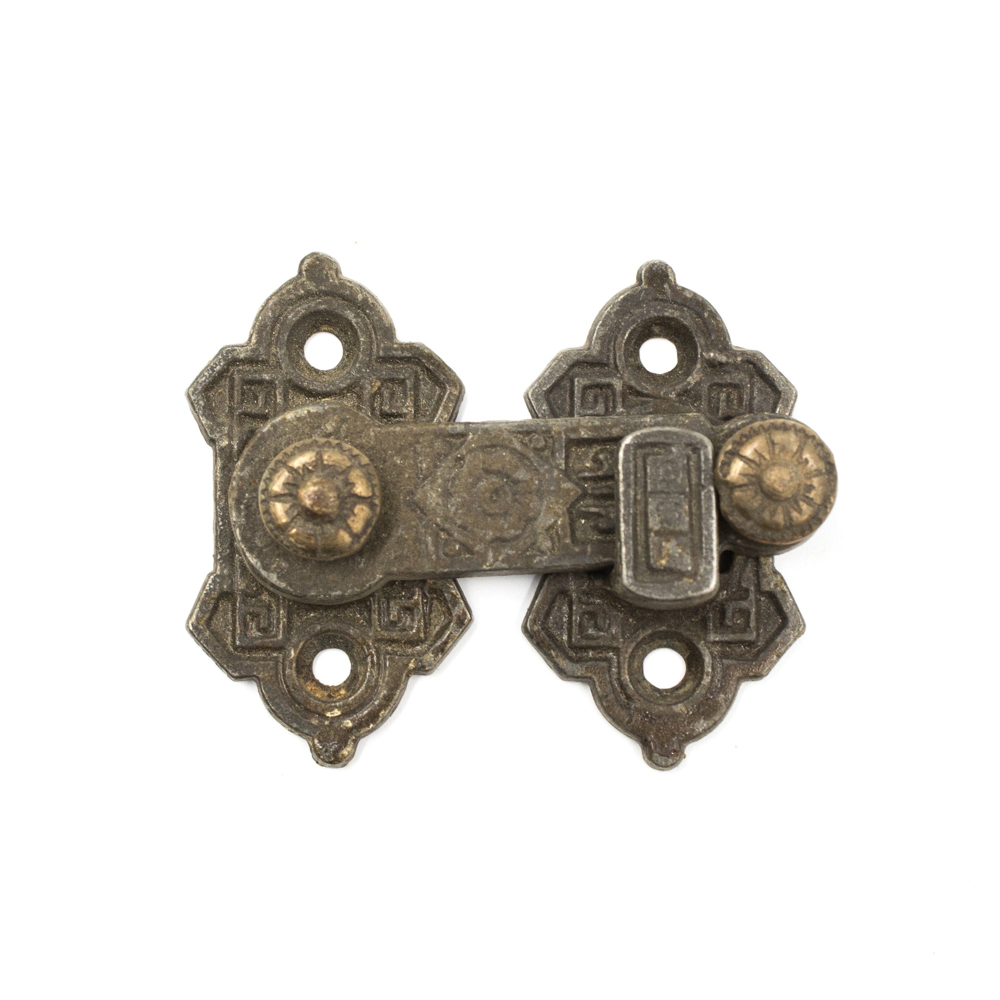 this is an antique victorian iron window latch