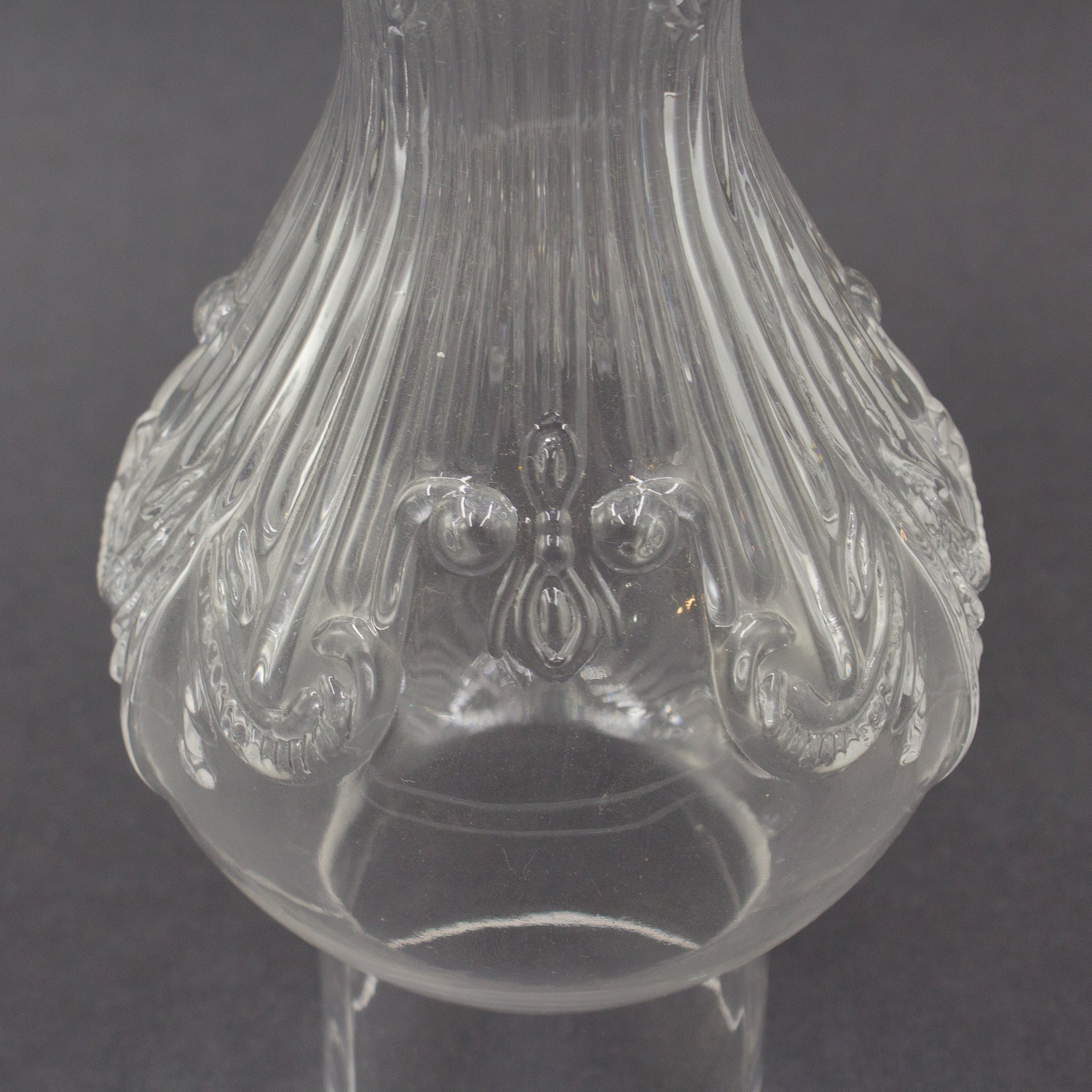 Ornate Cast Clear Hurricane Lamp Shade