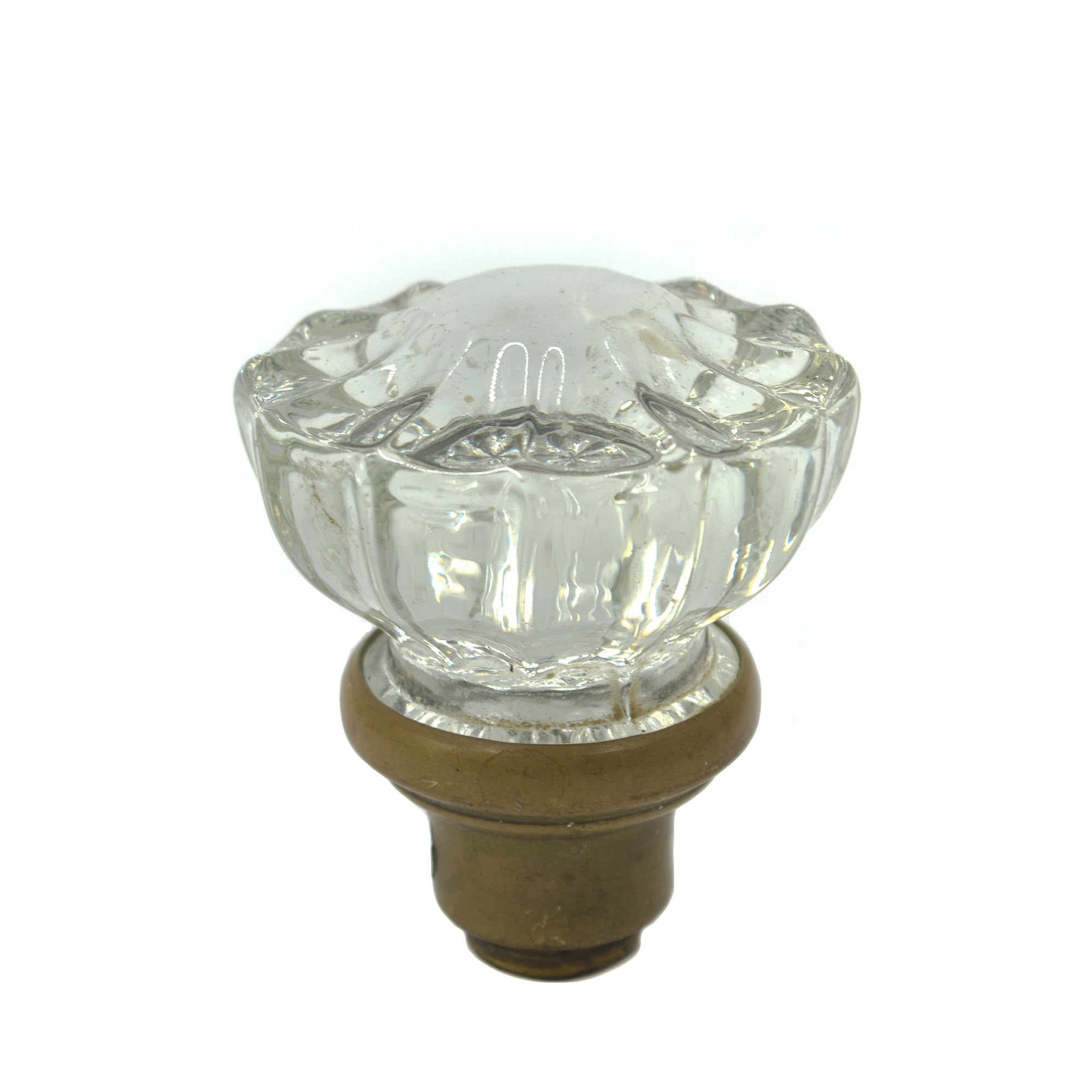 Clear Glass Fluted 1940s Door Knob Sets