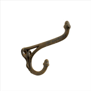 this is a single vintage iron double acorn hook