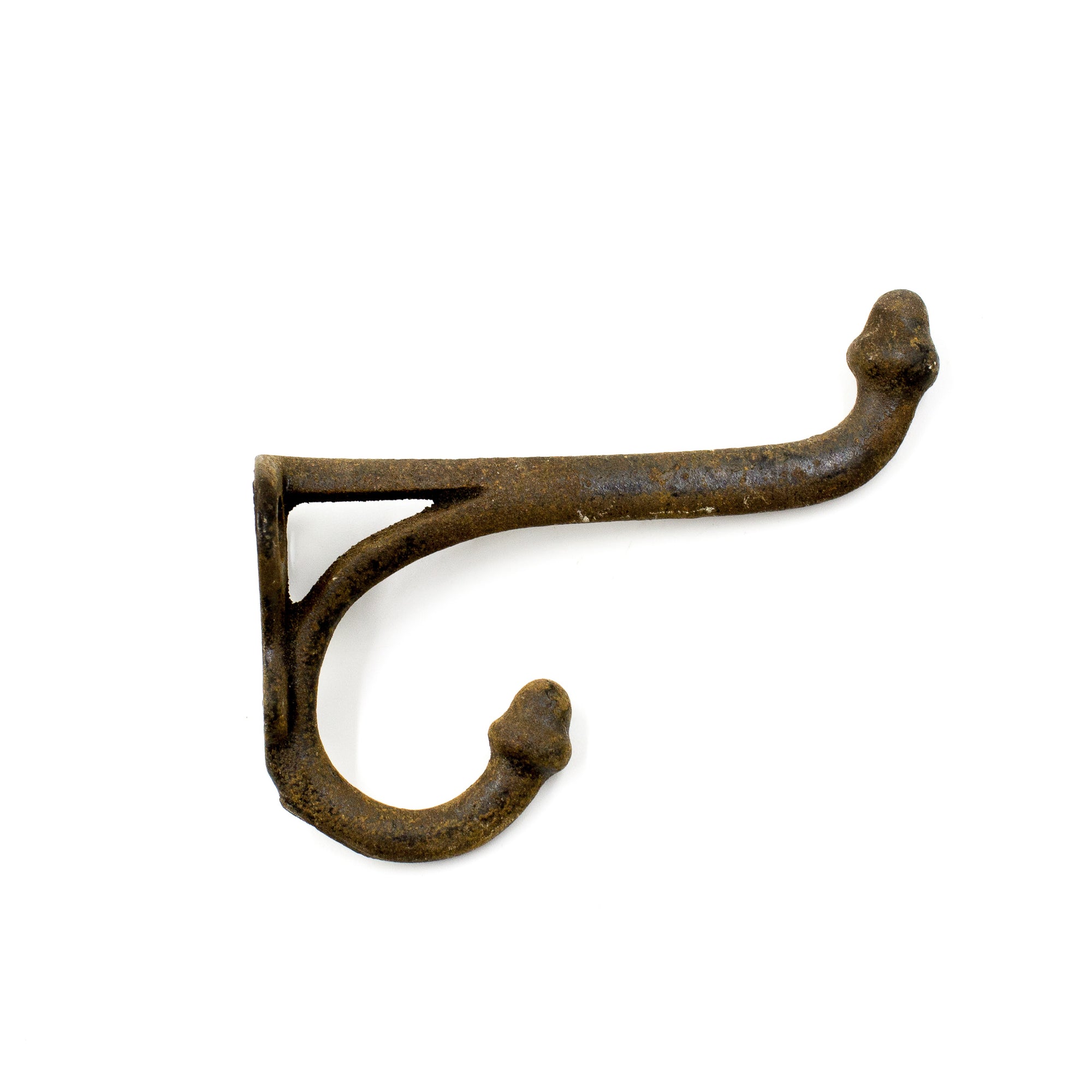 this is a single vintage iron double acorn hook