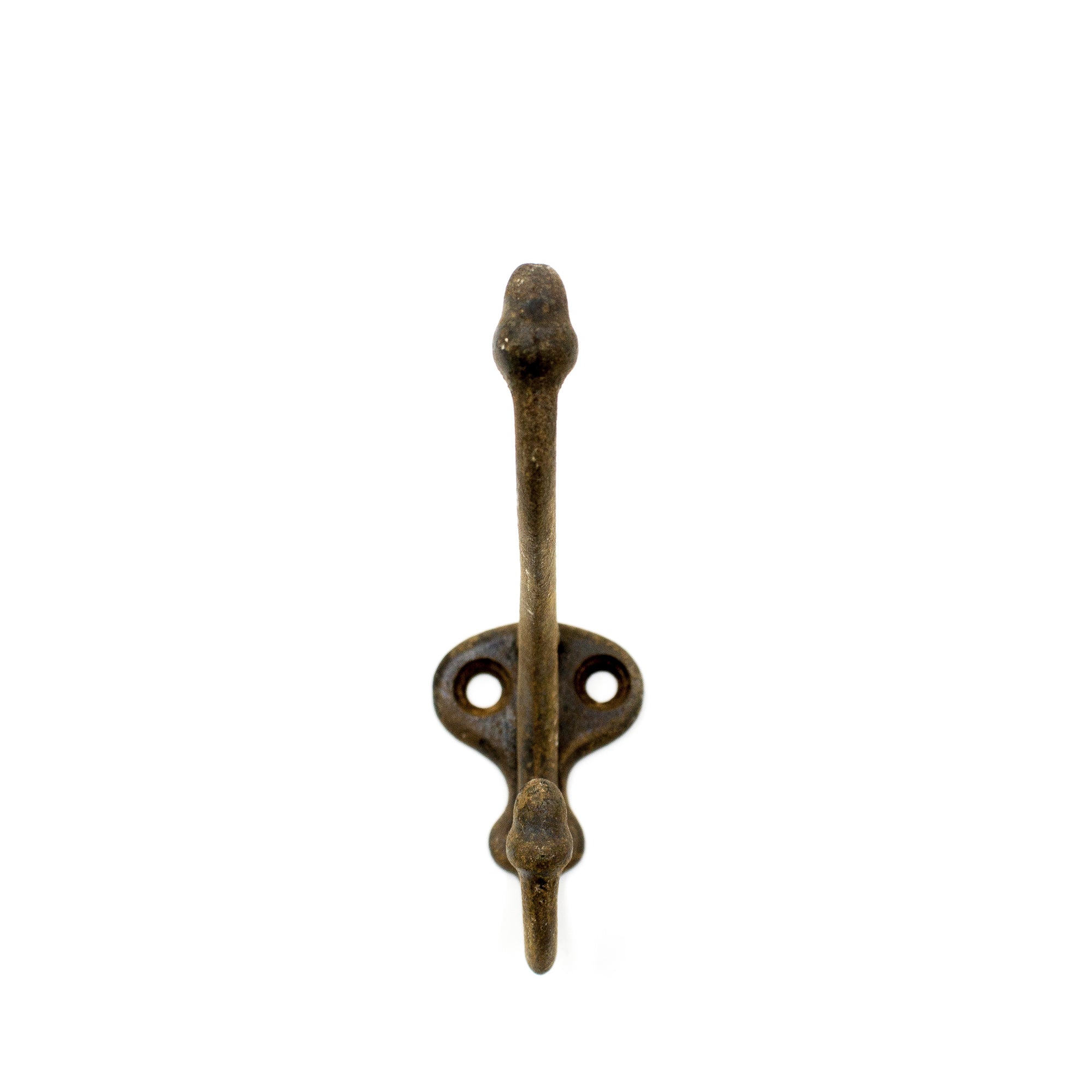 this is a front on view of a vintage double acorn hook