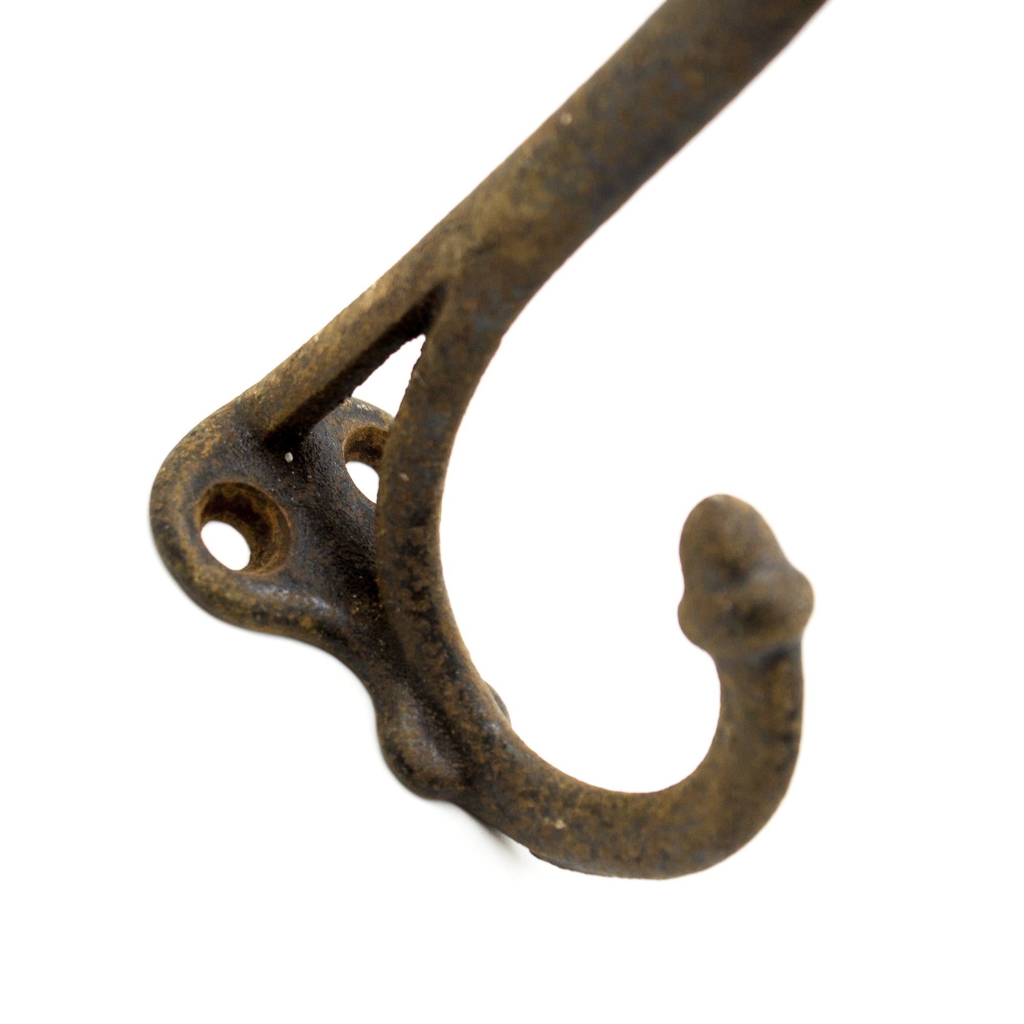 this is a close up picture of the base of a vintage hook