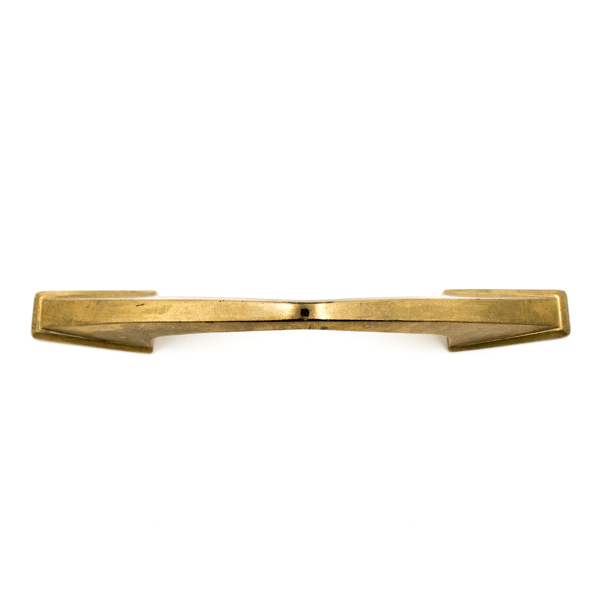 this is a vintage bronze angled cabinet or drawer pull