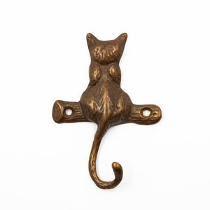 Cast Brass Cat Hook