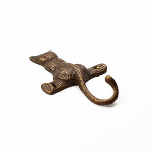 Cast Brass Cat Hook