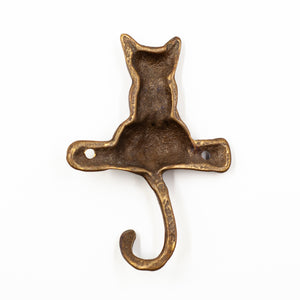 Cast Brass Cat Hook