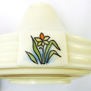 Painted Deco Custard Glass Shade